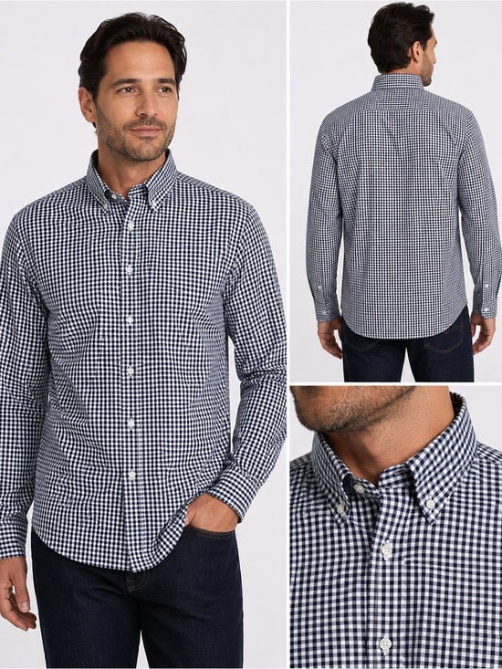 UNTUCKit Other - UNTUCKit XL Wrinkle Free Gingham Button Down Shirt Blue White Cotton